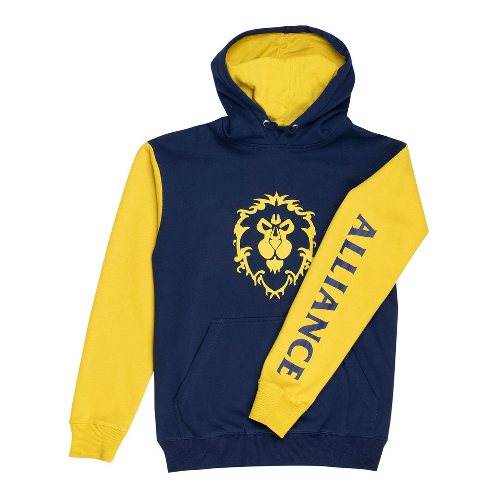 World of Warcraft Alliance Logo Blue Colour Block Pullover Hoodie